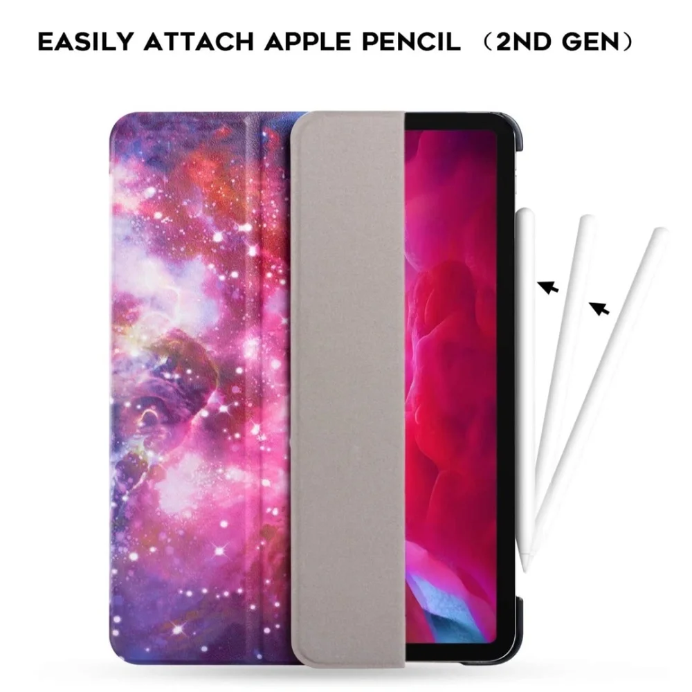 iPad Pro 11 case tablet cover galaxy print colorful stars faux leather stand